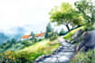 make watercolor landscape design