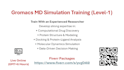 provide live zoom training on molecular dynamics simulation