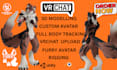 create custom vrchat avatar, vrc avatar, furry avatar 3d vrchat model