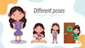 illustrate cute characters in dynamic poses and emotions