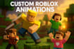 create fully custom roblox animation, combat move emotes, 3d character animation