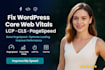 fix wordpress core web vitala lcp cls and optimize google pagespeed score