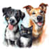do paint custom pets portrait dog portrait in paper