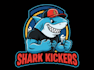do creative shark mascot logo with t shirt design
