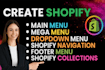 customize shopify collection shopify navigation shopify mega menu product page