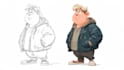 draw a cartoon character in a funny sketch