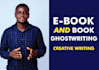 ghostwrite or write book and ebooks