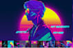 make illustration retrowave cyberpunk synthwave with my style