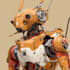 custom futuristic mecha robot character art