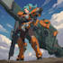 custom digital 2d anime mecha art illustration