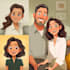 draw couple and wedding portrait illustration