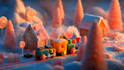 create a magical christmas candyland logo reveal video