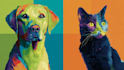 draw pop art dog cat pet potrait