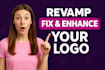 revamp logo,fix, ehance, brand refresh, restore and upgrade now