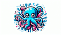 make octopus water style mascot logo with satisfaction guaranteed