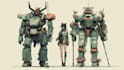 do custom digital 2d anime mecha art illustration
