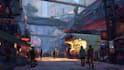 do cyberpunk futuristic city art