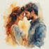 draw a watercolor couple portrait