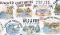 create vintage outdoor adventure illustrations