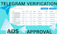 approve telegram ads fast fragment verification setup