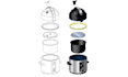 create clean 2d line art exploded views and manual style assembly diagrams