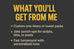 write clever one liners, custom jokes, and engaging social media content