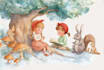 create watercolor illustrations for KDP children book square size