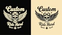 create beautiful biker skull logo