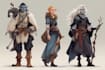 make a fantasy dnd party charecter art