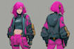 illustrate you as a cyberpunk style character