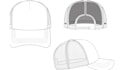 creat tech pack, and hat bag sanp cap, tech pack cap and technical drawing