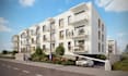 3d apartment complex,building facade,balcony, landscape render, townhouse design