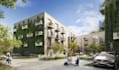 present 3d estate housing,condos design,surrounding masterplan,courtyard render