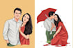 design couple portrait illustration