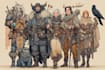 create a dnd party character, fantasy, illustration
