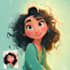 beautiful portrait in disney cartoon