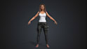 be 3d digital human character modeler, animate female survival game model, rig3d