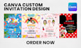 create editable kids birthday invitation in canva