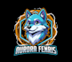 do a unique wolf mascot logo with t shirt design