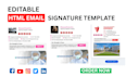 design professional clickable HTML email signature for gmail, outlook etc