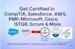 help you get comptia pmp certifications scrum psm microsoft AWS itil salesforce