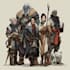 do a character design, dnd party, dnd character, game art