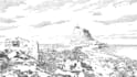 create ink draw environment and landscape sketches