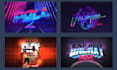 create 80s vintage chrome design with a futuristic 80s logo