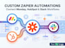 create custom zapier n8n automations for monday, hubspot slack app and slack bot