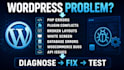 fix wordpress errors, bugs, PHP issues, and plugin conflicts