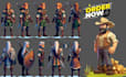 create stylized 3d low poly character model and rigging for game and animation