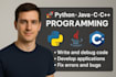 be your developer and programmer for python, java, c and cpp