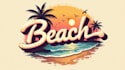 design an awesome beach sunset logo