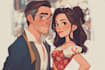 custom disney couple character art